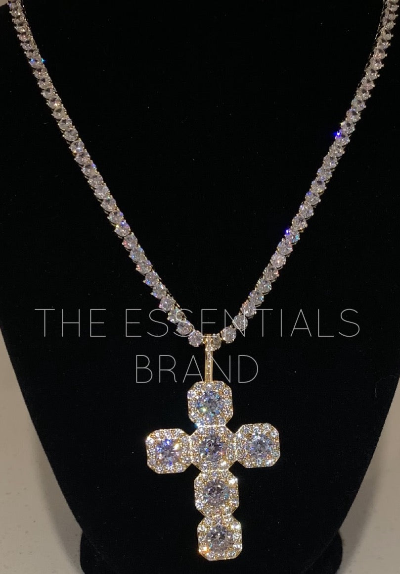 The Cluster Cross Necklace