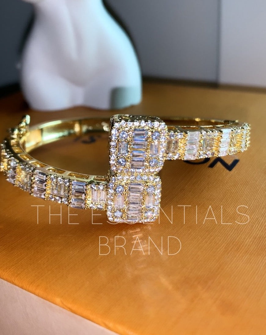 The Stacked Baguette Bangle Bracelet