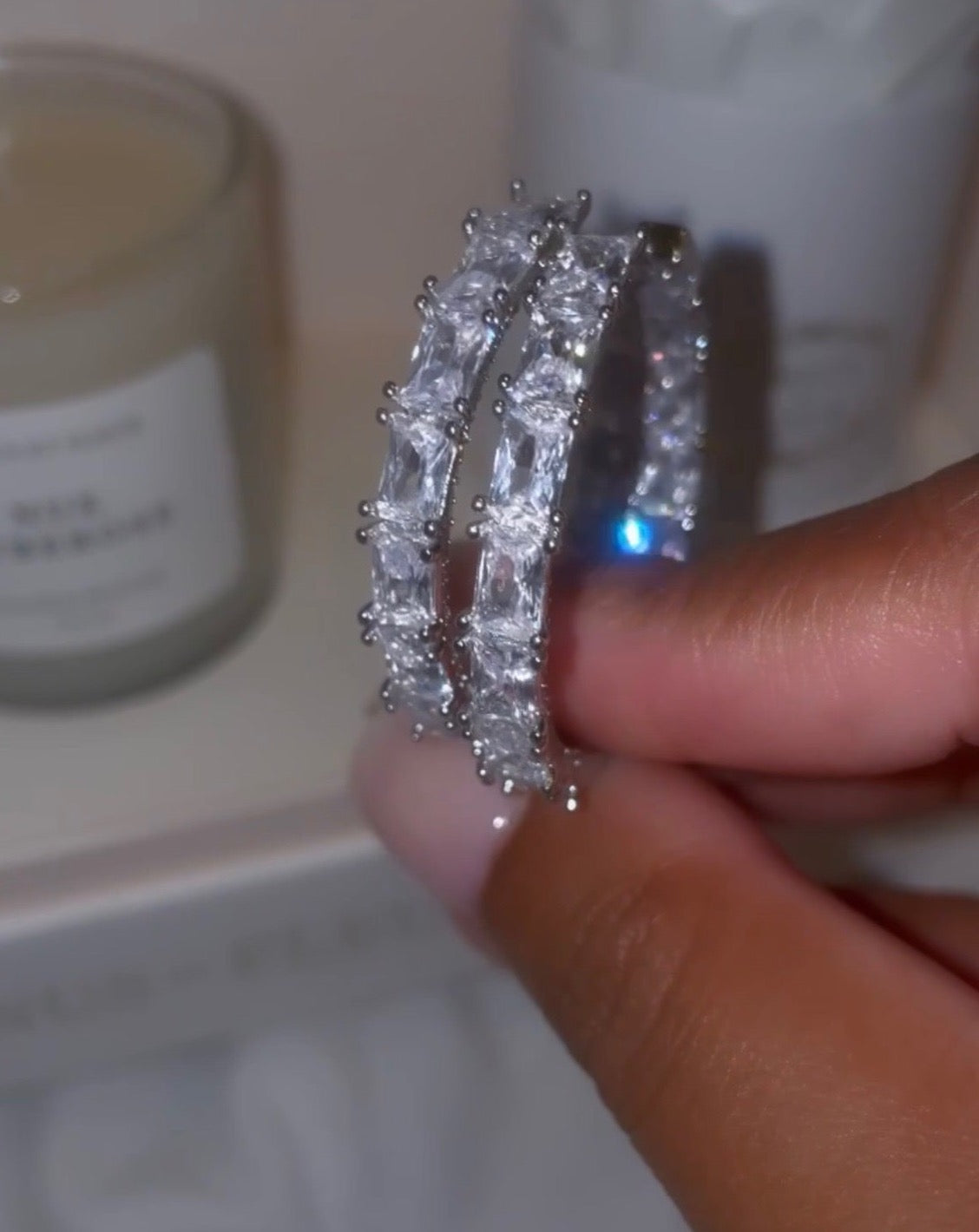 The Rectangle Baguette Hoops