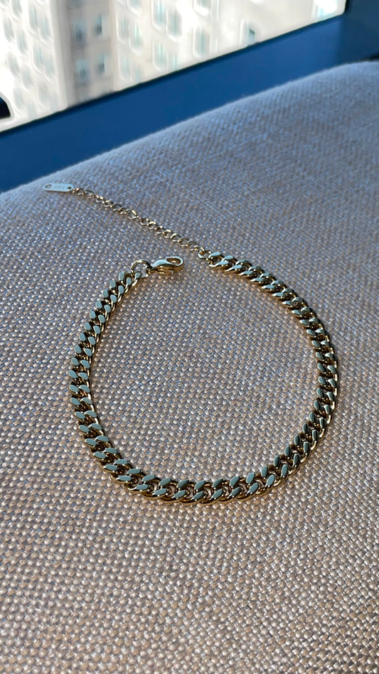 Thin Cuban Anklet-010