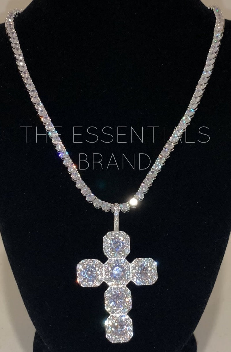 The Cluster Cross Necklace